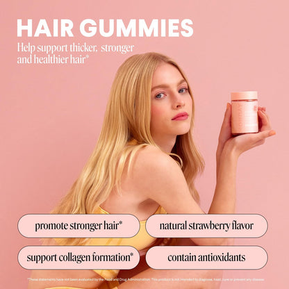 MONDAY HAIRCARE Haar-Gummis mit 2500 mcg Biotin, Vitamin C & Vitamin E für dickeres, stärkeres und gesünderes Haar 60 Stück