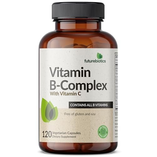 Futurebiotics Vitamin B-Komplex mit Vitamin C – Unterstützt Energieproduktion, Nervensystem & Immunsystem – Non-GMO, 120 vegane Kapseln