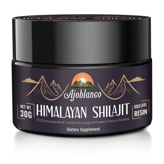 Ajoblanco Shilajit 600mg – Reines Himalaya-Shilajit-Harz mit ayurvedischer Kräutermischung, hochwirksam für Energie, Kraft & Immunität, 30 Gramm