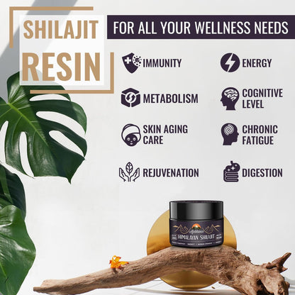 Ajoblanco Shilajit 600mg – Reines Himalaya-Shilajit-Harz mit ayurvedischer Kräutermischung, hochwirksam für Energie, Kraft & Immunität, 30 Gramm