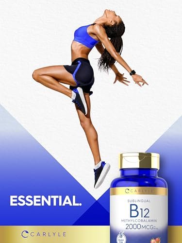 Carlyle B12 Vitamin 2000 mcg | 240 Schnellzerfall-Tabletten | Sublinguales Methylcobalamin | Beerengeschmack | Vegetarisch, Nicht-GVO & Glutenfrei