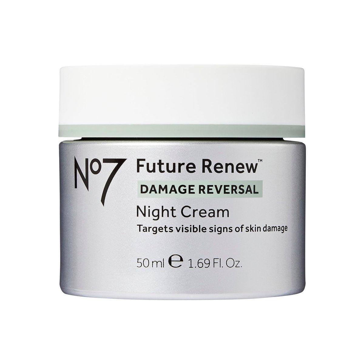 No7 Future Renew Damage Reversal Night Cream – Anti-Aging Nachtcreme mit Peptid-Technologie zur Reparatur sichtbarer Schäden – Feuchtigkeitspflege für trockene Haut (50 ml)
