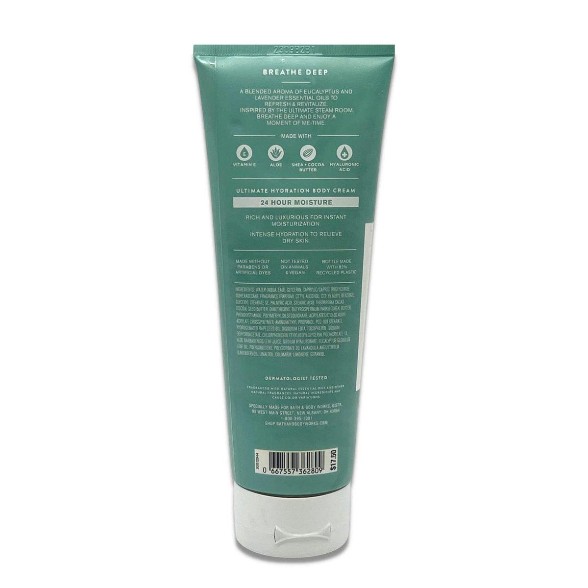 Bath & Body Works Aromatherapie - Breathe Deep Eukalyptus & Lavendel - Ultimative Feuchtigkeitscreme - 2er-Pack (2 x 227 g)
