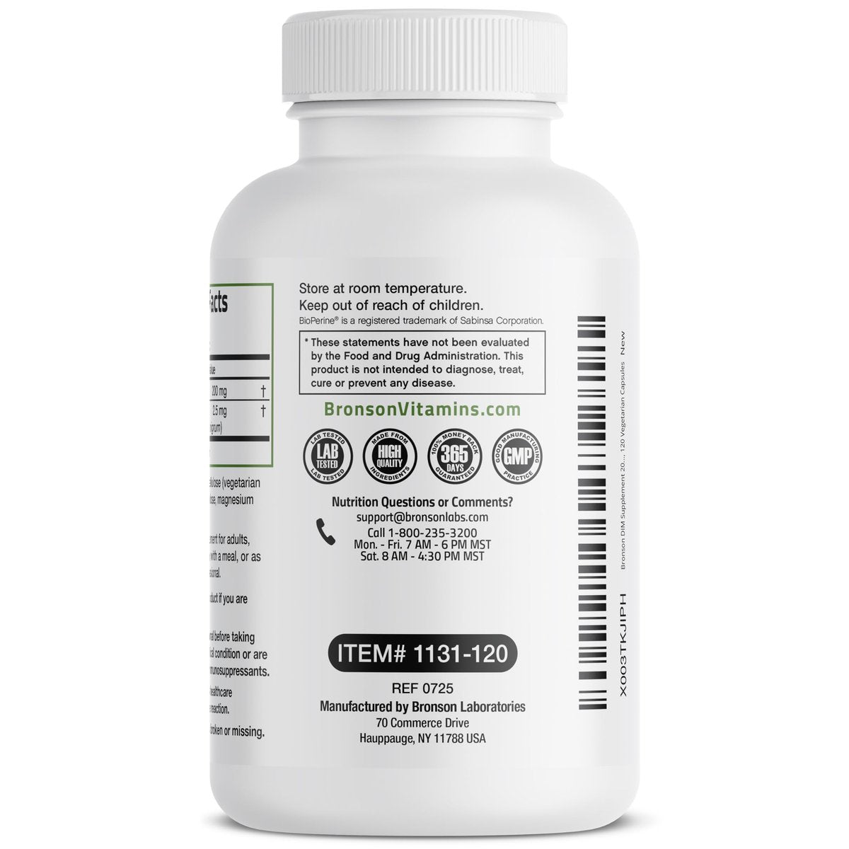 Bronson DIM Supplement 200 mg mit BioPerin für verbesserte Aufnahme, unterstützt den Östrogenstoffwechsel und erhält ausgeglichene Hormonspiegel, 120 vegane Kapseln