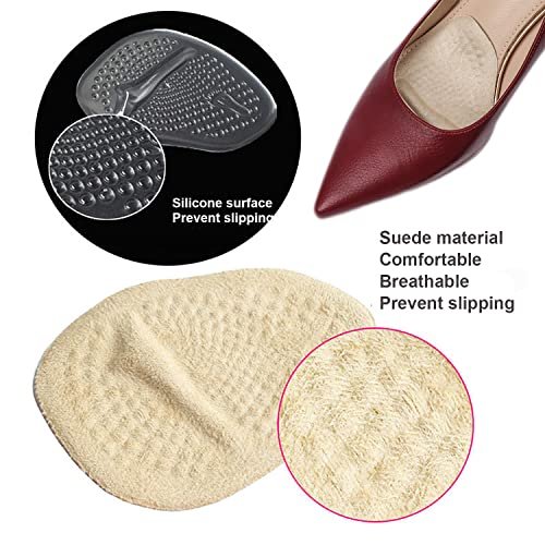 Ball-of-Foot Cushions, Metatarsal Pads für Frauen, Vorfußpolster verhindern das Vorrutschen der Füße, rutschfeste Gewichtsverlagerung, Komforteinlagen für High Heels, Metatarsalgie-Schmerzlinderung (4 Paare)