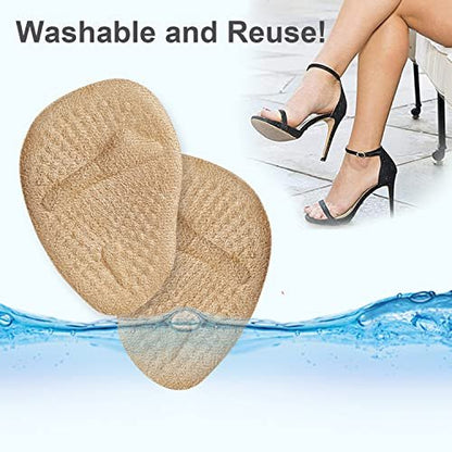 Ball-of-Foot Cushions, Metatarsal Pads für Frauen, Vorfußpolster verhindern das Vorrutschen der Füße, rutschfeste Gewichtsverlagerung, Komforteinlagen für High Heels, Metatarsalgie-Schmerzlinderung (4 Paare)