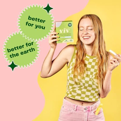 Viv for Your V Organic Cotton Tampons Regular, BPA-freier Applikator, ungiftige Tampons, duftfrei, HSA FSA zertifiziert, 18 Stück