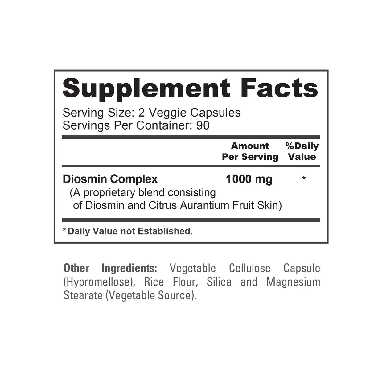 NusaPure Diosmin Complex 1.000 mg pro Portion – 180 vegane Kapseln (Non-GMO) mit Citrus Aurantium