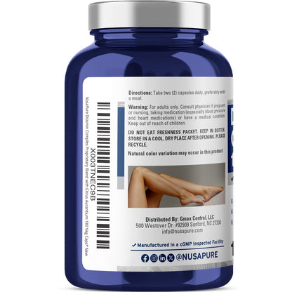 NusaPure Diosmin Complex 1.000 mg pro Portion – 180 vegane Kapseln (Non-GMO) mit Citrus Aurantium
