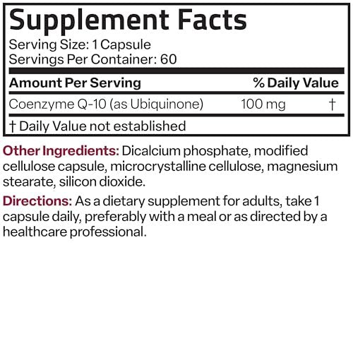 Bronson CoQ10 100 mg – Hochdosiertes Coenzym Q10 für zelluläre Energieproduktion, 60 vegane Kapseln