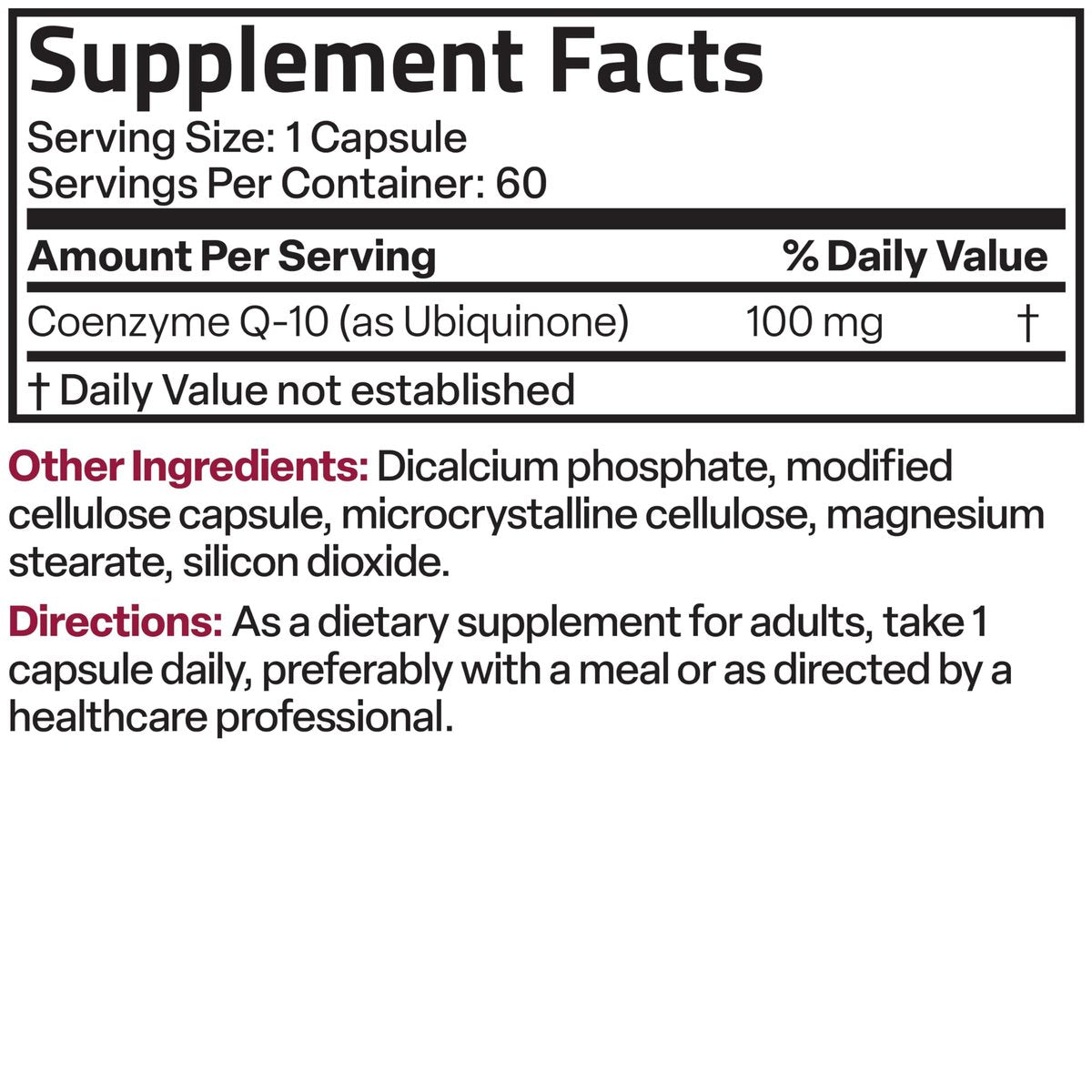 Bronson CoQ10 100 mg – Hochdosiertes Coenzym Q10 für zelluläre Energieproduktion, 60 vegane Kapseln
