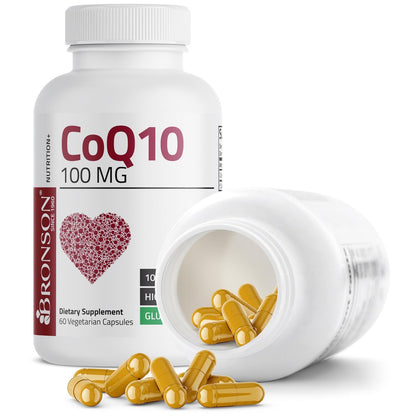 Bronson CoQ10 100 mg – Hochdosiertes Coenzym Q10 für zelluläre Energieproduktion, 60 vegane Kapseln