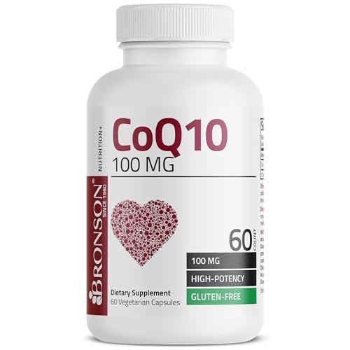 Bronson CoQ10 100 mg – Hochdosiertes Coenzym Q10 für zelluläre Energieproduktion, 60 vegane Kapseln
