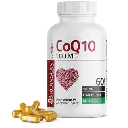 Bronson CoQ10 100 mg – Hochdosiertes Coenzym Q10 für zelluläre Energieproduktion, 60 vegane Kapseln