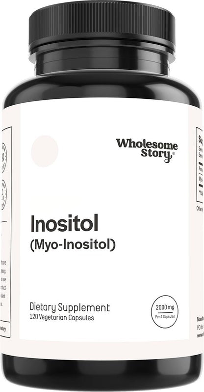 Wholesome Story Myo-Inositol Kapseln | 2000mg pro Portion | 500mg pro Kapsel | Fruchtbarkeitsergänzung für Männer und Frauen | Vitamin B8 | 120 Kapseln