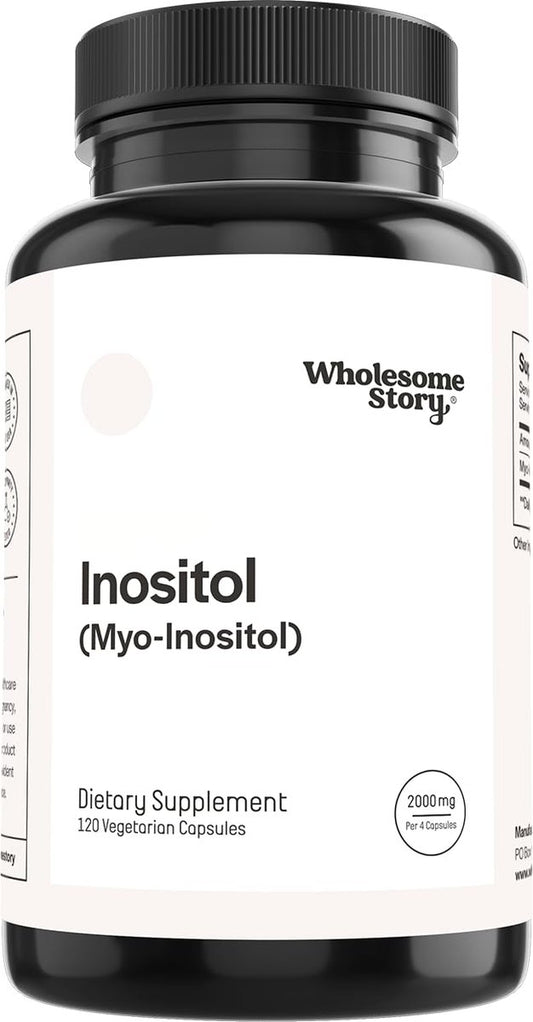 Wholesome Story Myo-Inositol Kapseln | 2000mg pro Portion | 500mg pro Kapsel | Fruchtbarkeitsergänzung für Männer und Frauen | Vitamin B8 | 120 Kapseln