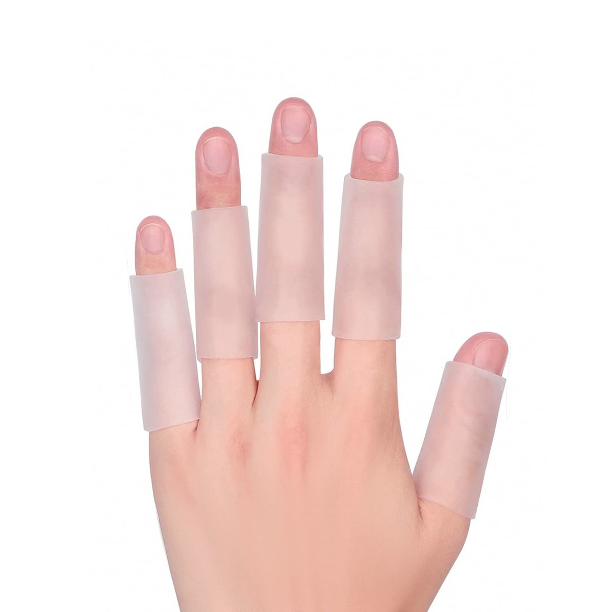 ZXFUTURE 20 Stück Gel-Fingerkuppenschutz, Silikon-Fingerhülsen für schmerzende Finger, lindert Fingerknacken, Hühneraugen, Blasen und Hornhaut