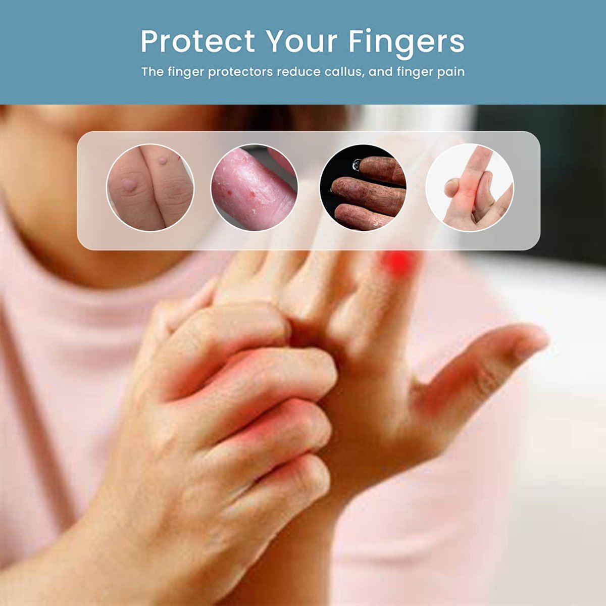 ZXFUTURE 20 Stück Gel-Fingerkuppenschutz, Silikon-Fingerhülsen für schmerzende Finger, lindert Fingerknacken, Hühneraugen, Blasen und Hornhaut