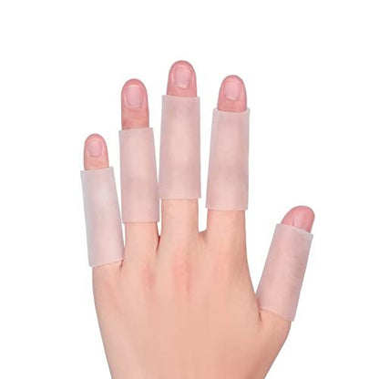 ZXFUTURE 20 Stück Gel-Fingerkuppenschutz, Silikon-Fingerhülsen für schmerzende Finger, lindert Fingerknacken, Hühneraugen, Blasen und Hornhaut
