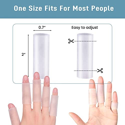 ZXFUTURE 20 Stück Gel-Fingerkuppenschutz, Silikon-Fingerhülsen für schmerzende Finger, lindert Fingerknacken, Hühneraugen, Blasen und Hornhaut