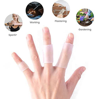 ZXFUTURE 20 Stück Gel-Fingerkuppenschutz, Silikon-Fingerhülsen für schmerzende Finger, lindert Fingerknacken, Hühneraugen, Blasen und Hornhaut