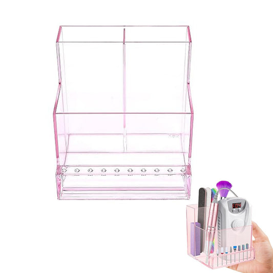 Sealhuan Mini Nagelbohrer Maschine & Aufbewahrungsbox – Professionelles Nagelkunst-Polier- und Schleifbohrer-Set mit Halter und Organizer