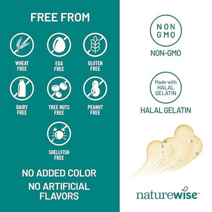 NatureWise Omega-3 Fischöl Extra-Stärke – 1000 mg pro Portion, 600 EPA & 400 DHA + Vitamin E – Unterstützung für Herz & Gehirn – Zitronengeschmack, GMO-frei – 180 Softgels (3-Monatsvorrat)