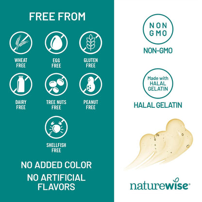 NatureWise Omega-3 Fischöl Extra-Stärke – 1000 mg pro Portion, 600 EPA & 400 DHA + Vitamin E – Unterstützung für Herz & Gehirn – Zitronengeschmack, GMO-frei – 180 Softgels (3-Monatsvorrat)