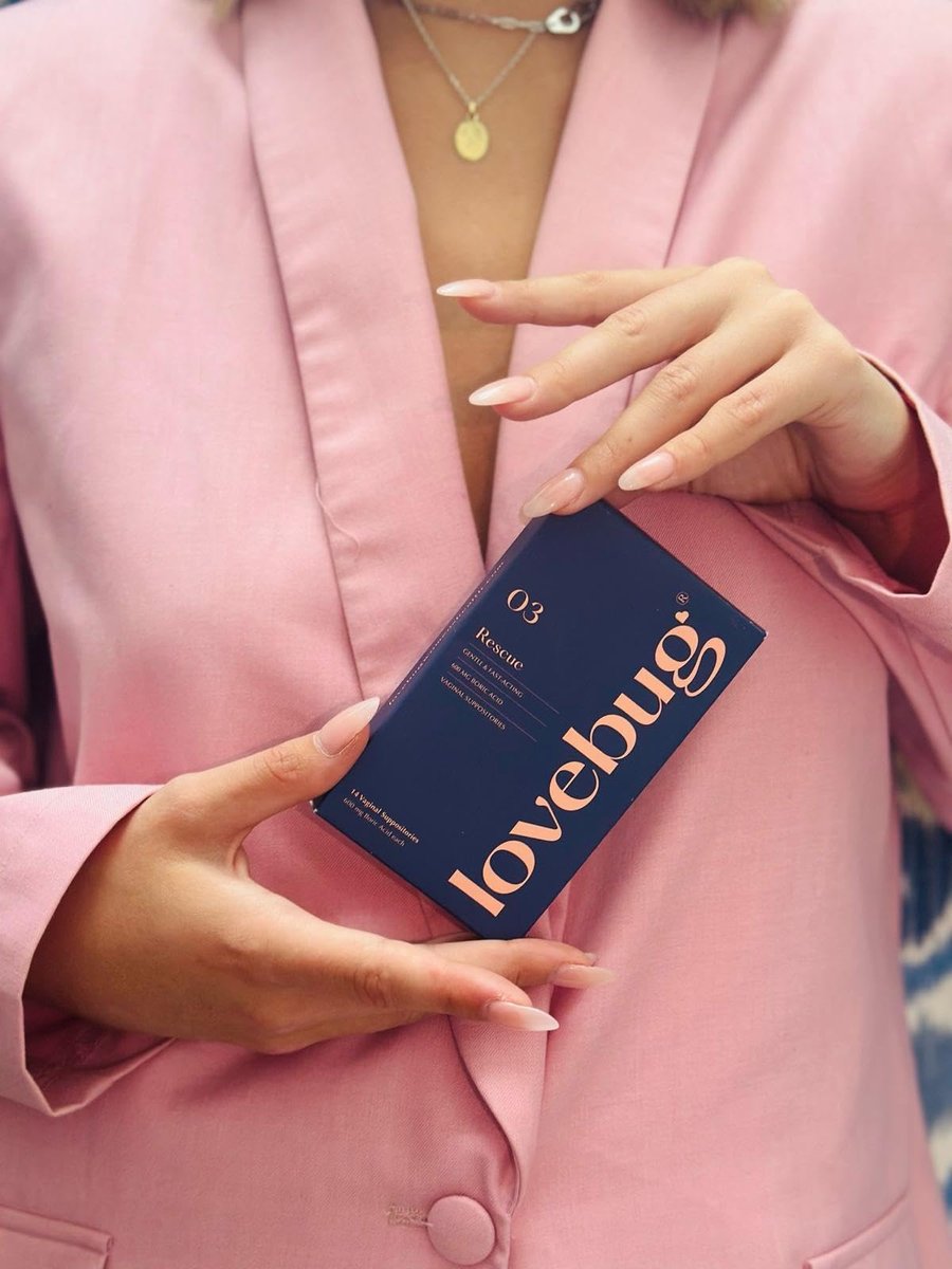 LoveBug Women's Health Rescue Vaginale Borsäure-Zäpfchen – Schnell wirkende Zäpfchen gegen Geruch, Ausfluss, Hefepilze und pH-Gleichgewicht mit Kokosöl, Hyaluronsäure & Vitamin E, 14 Stück