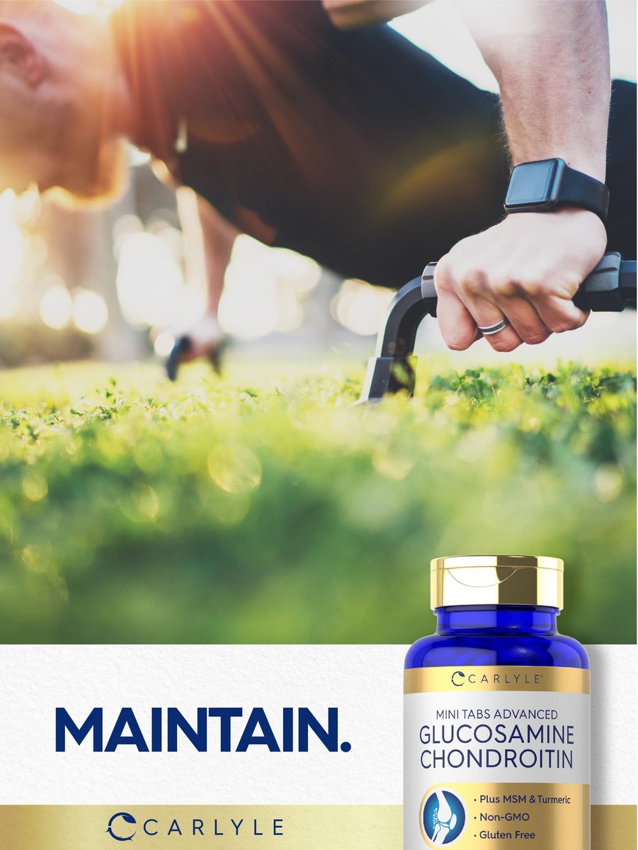 Carlyle Glucosamin Chondroitin MSM | 250 Minitabletten | Fortschrittliche Formel mit Kurkuma | Non-GMO, Glutenfrei
