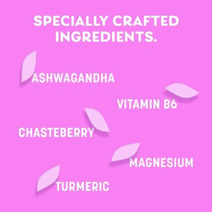 Pamprin Botanicals Kapseln für PMS & Menstruationsbeschwerden – mit Ashwagandha, Magnesium, Kurkuma, Vitamin B6, Mönchspfeffer, 22 Stück