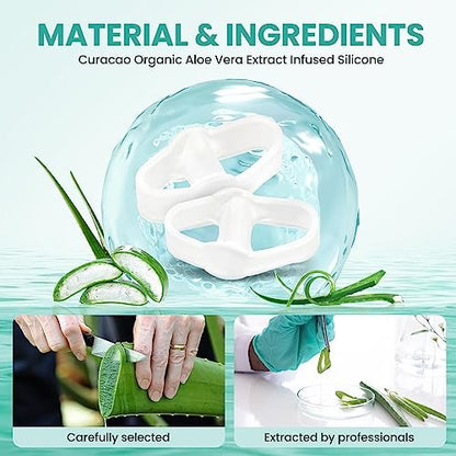 Welnove 12er-Pack Zehenspreizer mit 2 Schlaufen, Zehenkorrektor für Ballenzehen und überlappende Zehen, mit Aloe-Vera-Extrakt (Transparent)