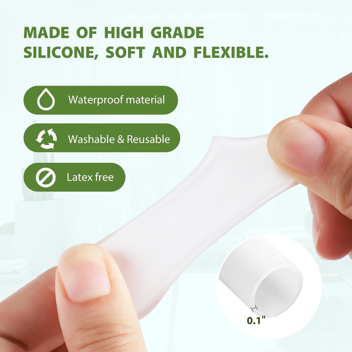 Bukihome Silikon Zehenkappen – 12er-Pack Gel-Zehenhüllen mit Aloe Vera und ätherischen Ölen – Zehenschutzkappen gegen Hühneraugen, Hornhaut (8L + 4S)