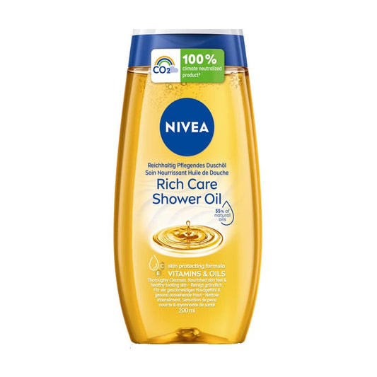 NIVEA Rich Care Intensive Nährendes Duschöl 200 ml – Pflegendes Duschöl für trockene Haut