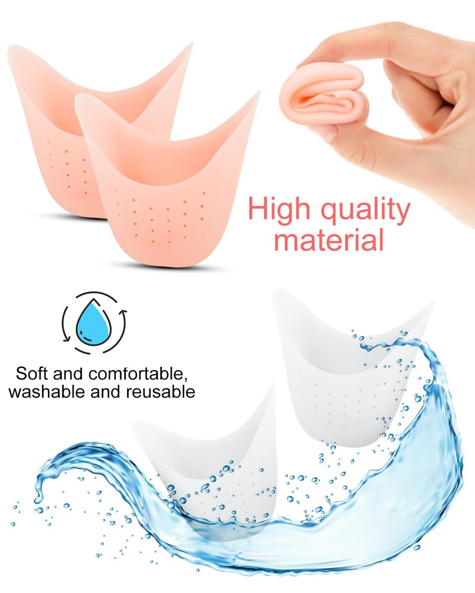 8er-Pack BLATOWN Silikon Zehenpolster Zehenkappen für Damen Herren Schuhfüllung, Gel Zehenpads Zehenkissen mit atmungsaktivem Loch zur Schmerzlinderung geeignet für High Heels, Ballett, Spitzenschuhe (Beige)