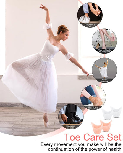 8er-Pack BLATOWN Silikon Zehenpolster Zehenkappen für Damen Herren Schuhfüllung, Gel Zehenpads Zehenkissen mit atmungsaktivem Loch zur Schmerzlinderung geeignet für High Heels, Ballett, Spitzenschuhe (Beige)