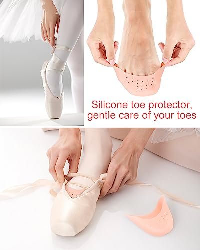 8er-Pack BLATOWN Silikon Zehenpolster Zehenkappen für Damen Herren Schuhfüllung, Gel Zehenpads Zehenkissen mit atmungsaktivem Loch zur Schmerzlinderung geeignet für High Heels, Ballett, Spitzenschuhe (Beige)