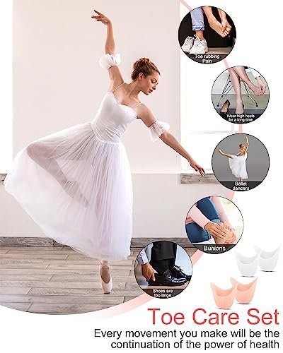 8er-Pack BLATOWN Silikon Zehenpolster Zehenkappen für Damen Herren Schuhfüllung, Gel Zehenpads Zehenkissen mit atmungsaktivem Loch zur Schmerzlinderung geeignet für High Heels, Ballett, Spitzenschuhe (Beige)