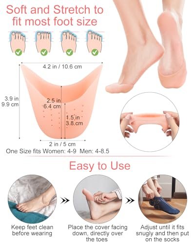 8er-Pack BLATOWN Silikon Zehenpolster Zehenkappen für Damen Herren Schuhfüllung, Gel Zehenpads Zehenkissen mit atmungsaktivem Loch zur Schmerzlinderung geeignet für High Heels, Ballett, Spitzenschuhe (Beige)