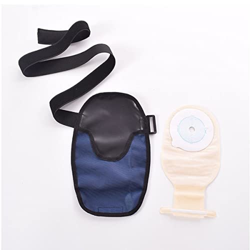 2 Stück Wasserdichte Stomabeutel-Abdeckungen, Verstellbare Universelle Stomabeutel-Abdeckung für Ileostomie (Schwarz+Blau)