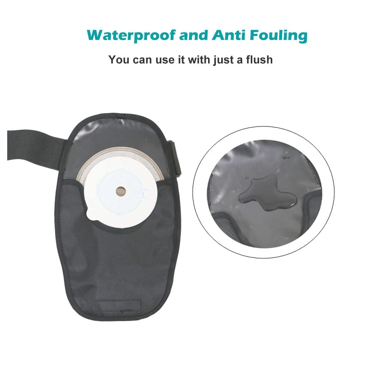 2 Stück Wasserdichte Stomabeutel-Abdeckungen, Verstellbare Universelle Stomabeutel-Abdeckung für Ileostomie (Schwarz+Blau)