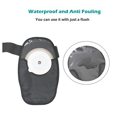 2 Stück Wasserdichte Stomabeutel-Abdeckungen, Verstellbare Universelle Stomabeutel-Abdeckung für Ileostomie (Schwarz+Blau)