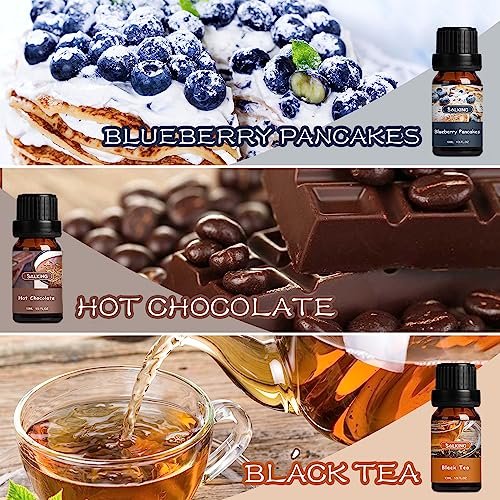 SALKING Duftöle Set Coffee Shop – Premium Aromaöle für Diffuser, Seifen- und Kerzenherstellung – Blaubeer-Pfannkuchen, Kaffee, Café Latte, Heiße Schokolade, French Vanille, Schwarzer Tee