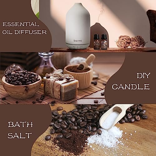 SALKING Duftöle Set Coffee Shop – Premium Aromaöle für Diffuser, Seifen- und Kerzenherstellung – Blaubeer-Pfannkuchen, Kaffee, Café Latte, Heiße Schokolade, French Vanille, Schwarzer Tee