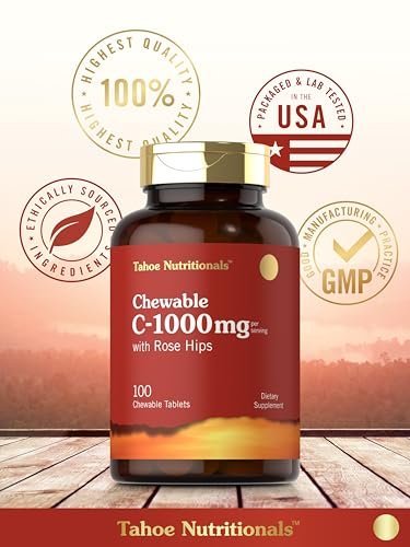 Carlyle Vitamin C Kautabletten | 1000 mg | 100 Tabletten | Natürlicher Orangen-Geschmack | Vegetarisch, Nicht-GVO & Glutenfrei | Tahoe Nutritionals