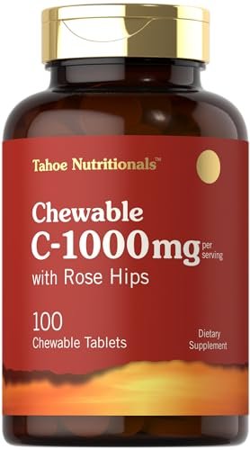Carlyle Vitamin C Kautabletten | 1000 mg | 100 Tabletten | Natürlicher Orangen-Geschmack | Vegetarisch, Nicht-GVO & Glutenfrei | Tahoe Nutritionals