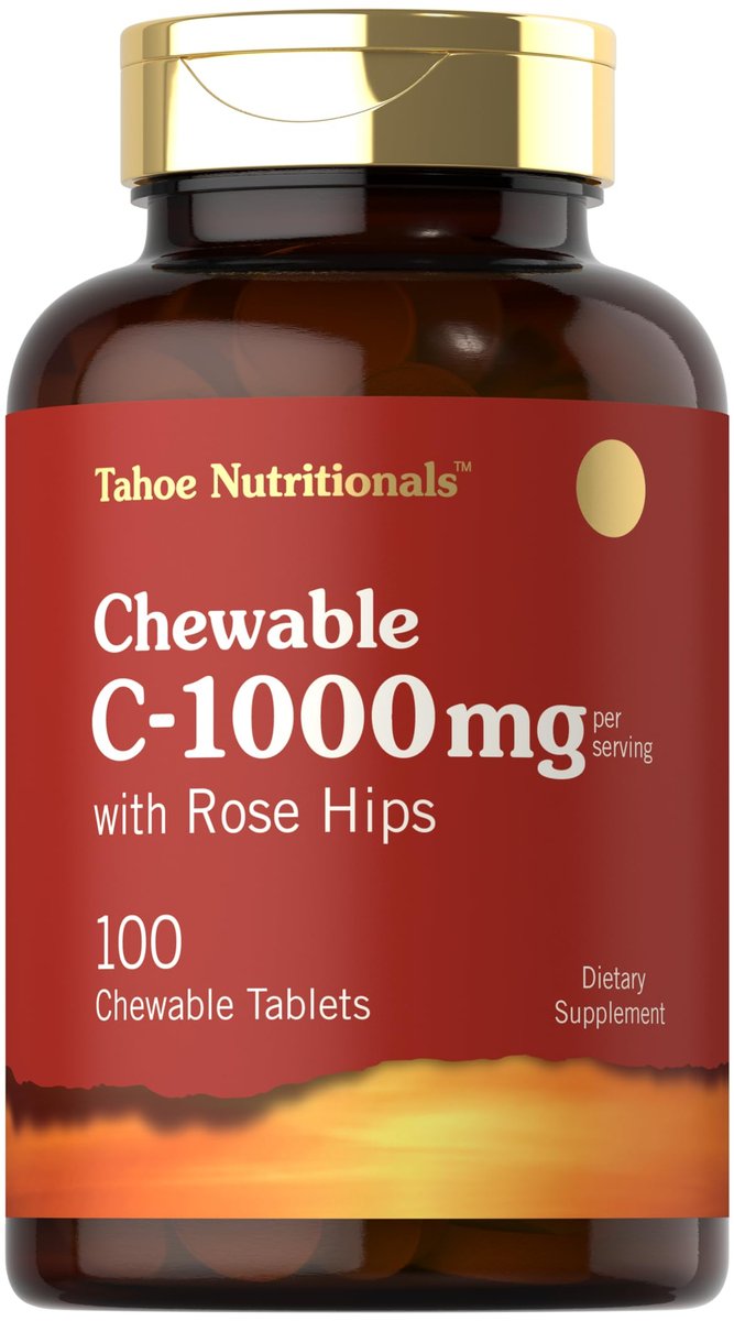 Carlyle Vitamin C Kautabletten | 1000 mg | 100 Tabletten | Natürlicher Orangen-Geschmack | Vegetarisch, Nicht-GVO & Glutenfrei | Tahoe Nutritionals