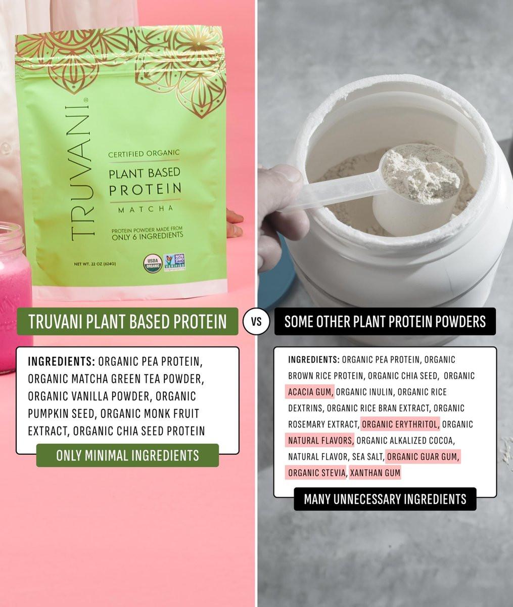 Truvani Veganes Erbsenproteinpulver | Matcha | 20g organisches pflanzliches Protein | 1 Portion | Keto | Gluten- & laktosefrei | Low Carb | Ohne Zuckerzusatz