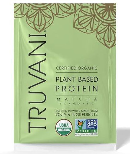 Truvani Veganes Erbsenproteinpulver | Matcha | 20g organisches pflanzliches Protein | 1 Portion | Keto | Gluten- & laktosefrei | Low Carb | Ohne Zuckerzusatz