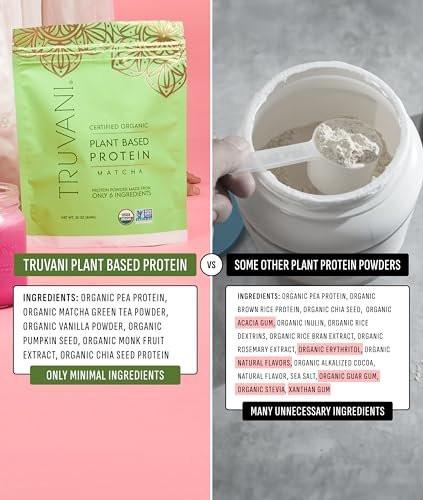 Truvani Veganes Erbsenproteinpulver | Matcha | 20g organisches pflanzliches Protein | 1 Portion | Keto | Gluten- & laktosefrei | Low Carb | Ohne Zuckerzusatz